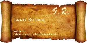 Ipacs Roland névjegykártya